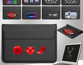 HoYiXi 13.3 Zoll Laptop Tasche PU Leder Hülle Leather Sleeve Kompatibel mit MacBook Air 13 Zoll M1 2018-2021 MacBook Pro 13 2016-2021 Dell XPS 13 Ultrabook Notebook Schutzhülle schwarz