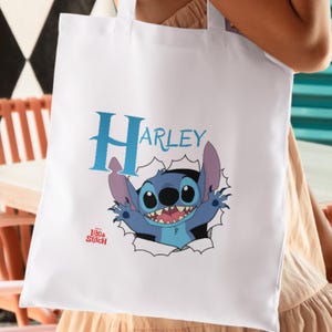 Anpassbare Einkaufstasche aus Baumwolle mit Disney-Vornamen und Stich | Cabas Canvas-Tasche | Einkaufstasche | Digitales Modell