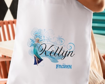 Customizable cotton tote bag with first name & Elsa Frozen, Disney Frozen | Canvas tote bag | Tote bag | Digital