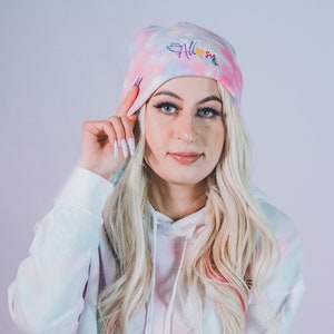 Cotton Candy Tie Dye Logo Beanie image 1