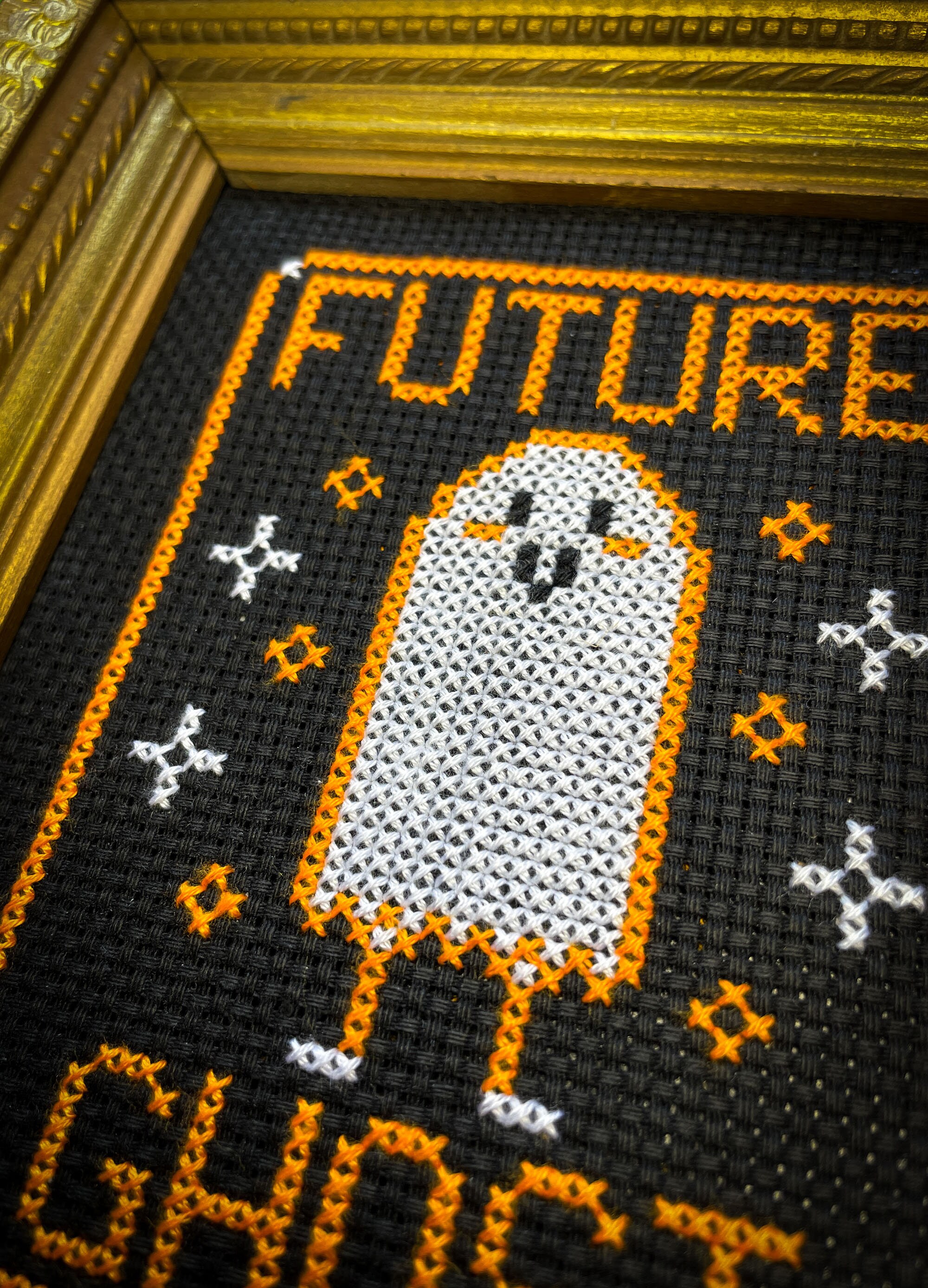 Future Ghost Cross Stitch Pattern, Easy Counted Cross Stitch