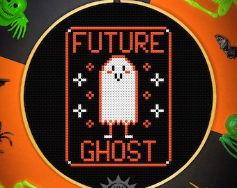 Future Ghost Cross Stitch Pattern, Easy Counted Cross Stitch