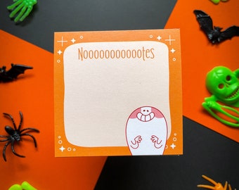 Notepad Funny Halloween Ghost, 45 Sheets, Stationery, Memo pad, Teachers Pad, To Do List,  Scrapbooking, Made in USA, 3"x3" C, Ghostie