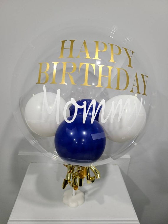 Personalized Clear Bobo, Balloon + Decal