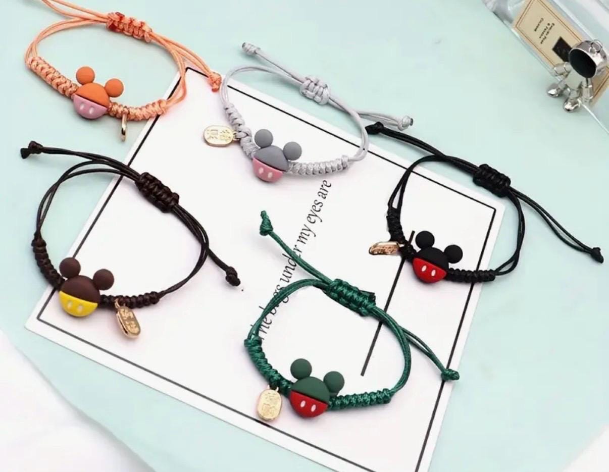 Braided Bracelets Engraved Leather Bracelets Disneyland Kids