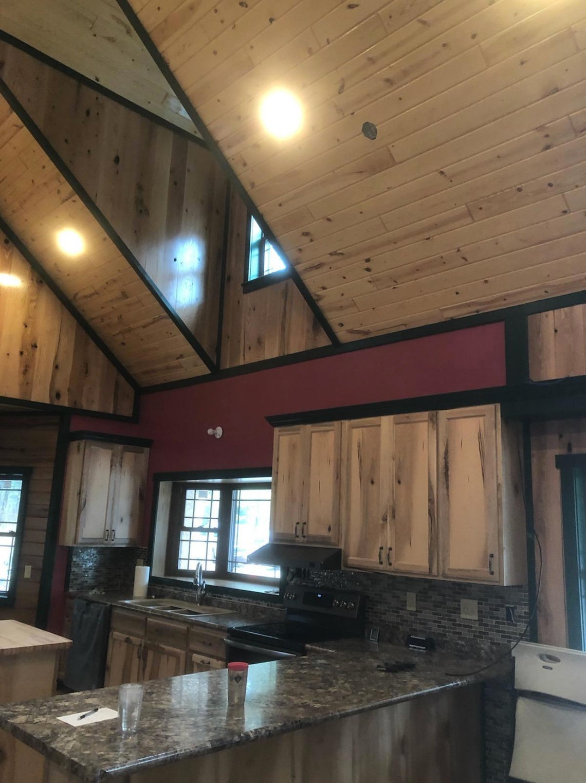 6 Clear Coat Knotty Pine Authentic Barn Wood Accent Wall or Ceiling Etsy