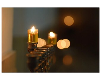 Menorah Print, Chanukah Lights Photo, Jewish Holiday Wall Art