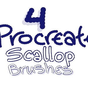 4 Procreate Scallop brushes - Regular, Outline, Shadow