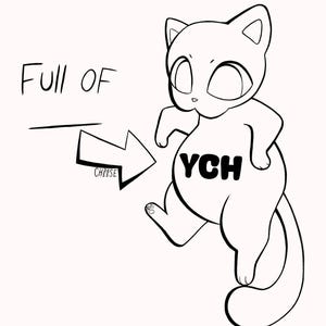 Adesivo digitale furry personalizzato con il meme "Pieno di zuppa" YCH!!