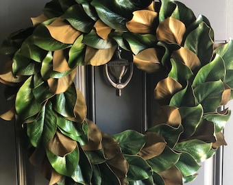 Magnolia Front Door Wreath,  Year Round Wreath, Front Porch Decor, Farmhouse Front Door, Magnolia Wall Decor
