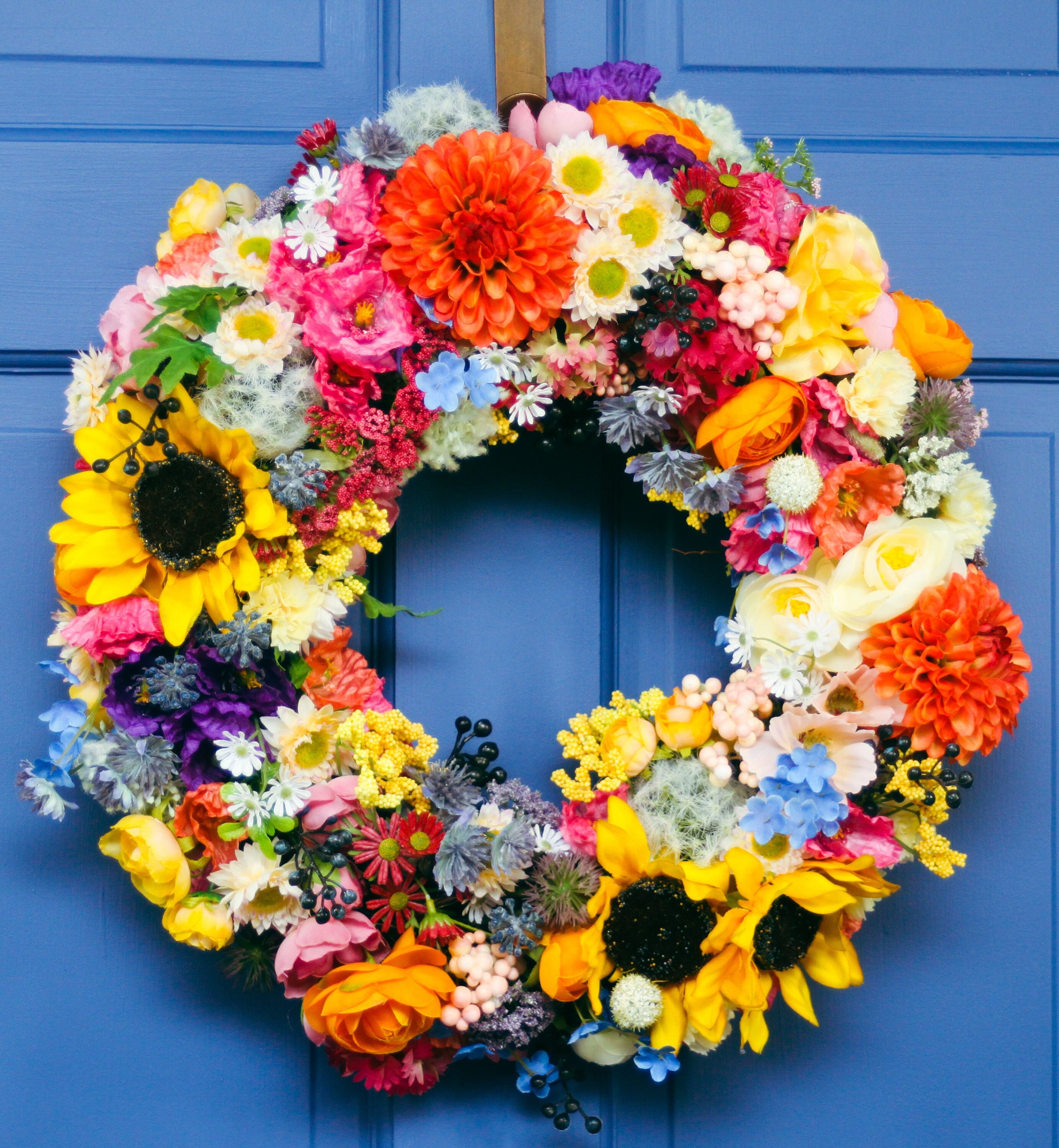 Front Door Farmhouse Wreath, Year Round Wreath Front Door, Cottage core