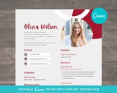 Sorority Resume Template with Photo | Rush | Instant download | Editable | Sorority Resume | Sorority Resume Template | Sorority Template