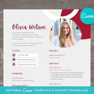 Sorority Resume Template with Photo | Rush | Instant download | Editable | Sorority Resume | Sorority Resume Template | Sorority Template