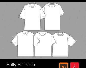 Crop Top Vector Flat CAD | Fashion Mockup Template PDF & AI File | Clothing Brand Digital Download