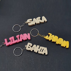 3D gedruckter Schlüsselanhänger mit Ihrem Namen, Bestes Geschenk, Schul- / Kindertaschenanhänger, Reißverschluss Anhänger