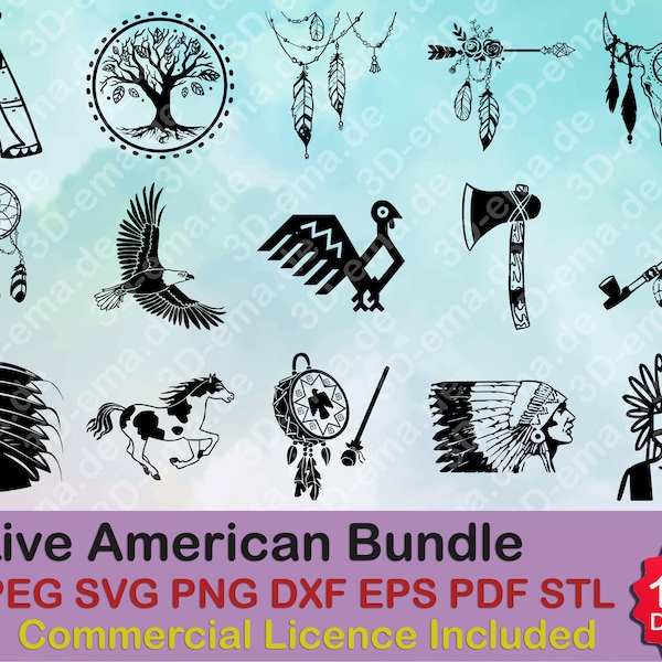 Native American Inspired Design Set with 100+ Digital Files for Printing, Laser Cutting,3D Printing and More Commercial use license included