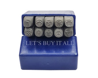 Metal Stamp Punch Tool - Set of 10 Pcs - Bracelet DIY Craft Tool - Jewelry Craft Tool - Stamping Tool Punch Stamps Punched Dies Iron Stamp