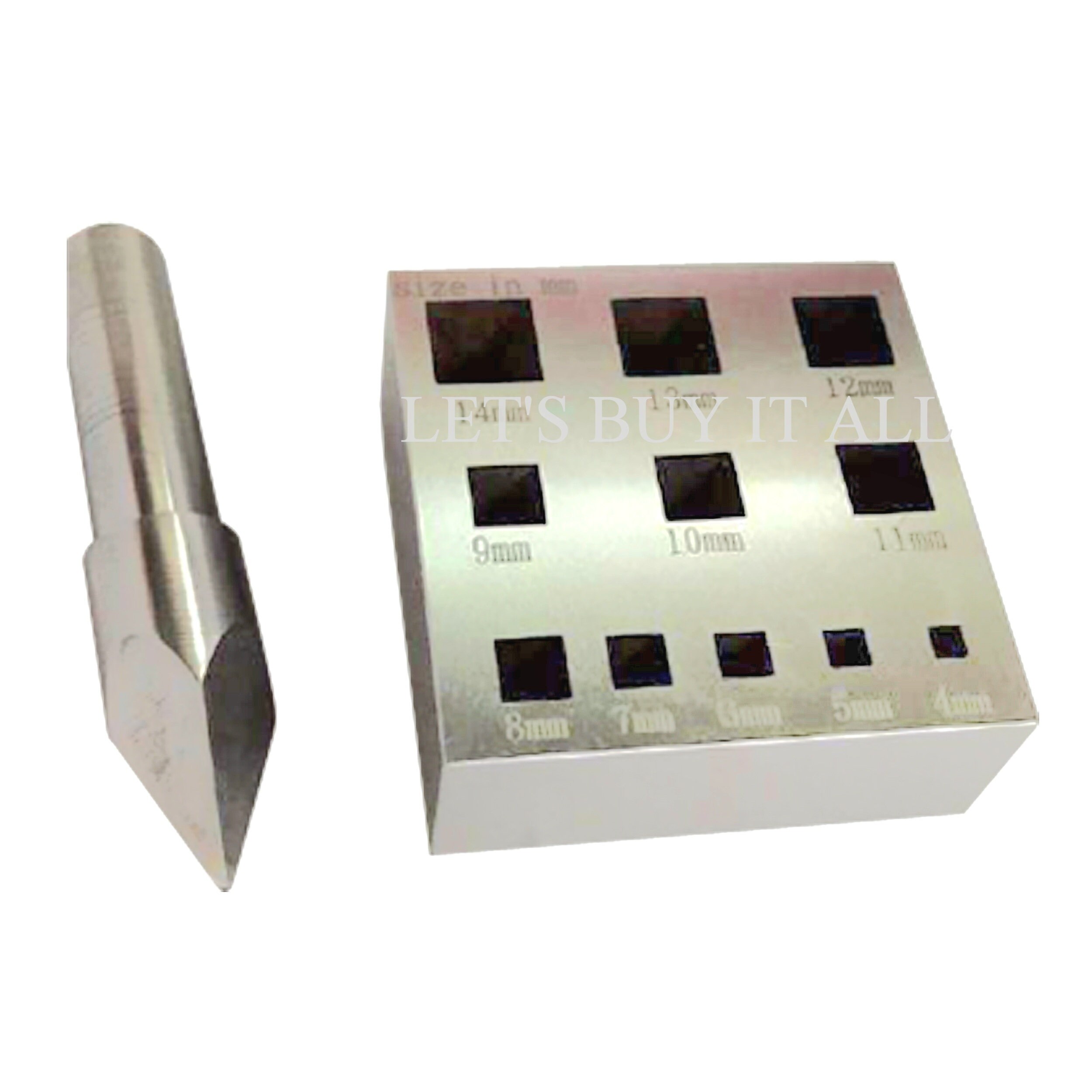 Square Bezel Block Punch Set 4 Mm to 14 Mm Bezel Setter Etsy
