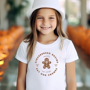Gingerbread Christmas Shirt Youth-Size Gift for Kids Running Team Gift for Kid Bakers Cookie Baking Crew Shirt for Kids