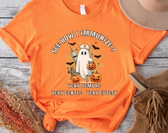 Demure Nurse Shirt Funny Halloween Nurse Shirt Flu Clinic Shirt Pharmacy Halloween Flu Shirt Funny Pharmacist Halloween Tshirt Fun Flu