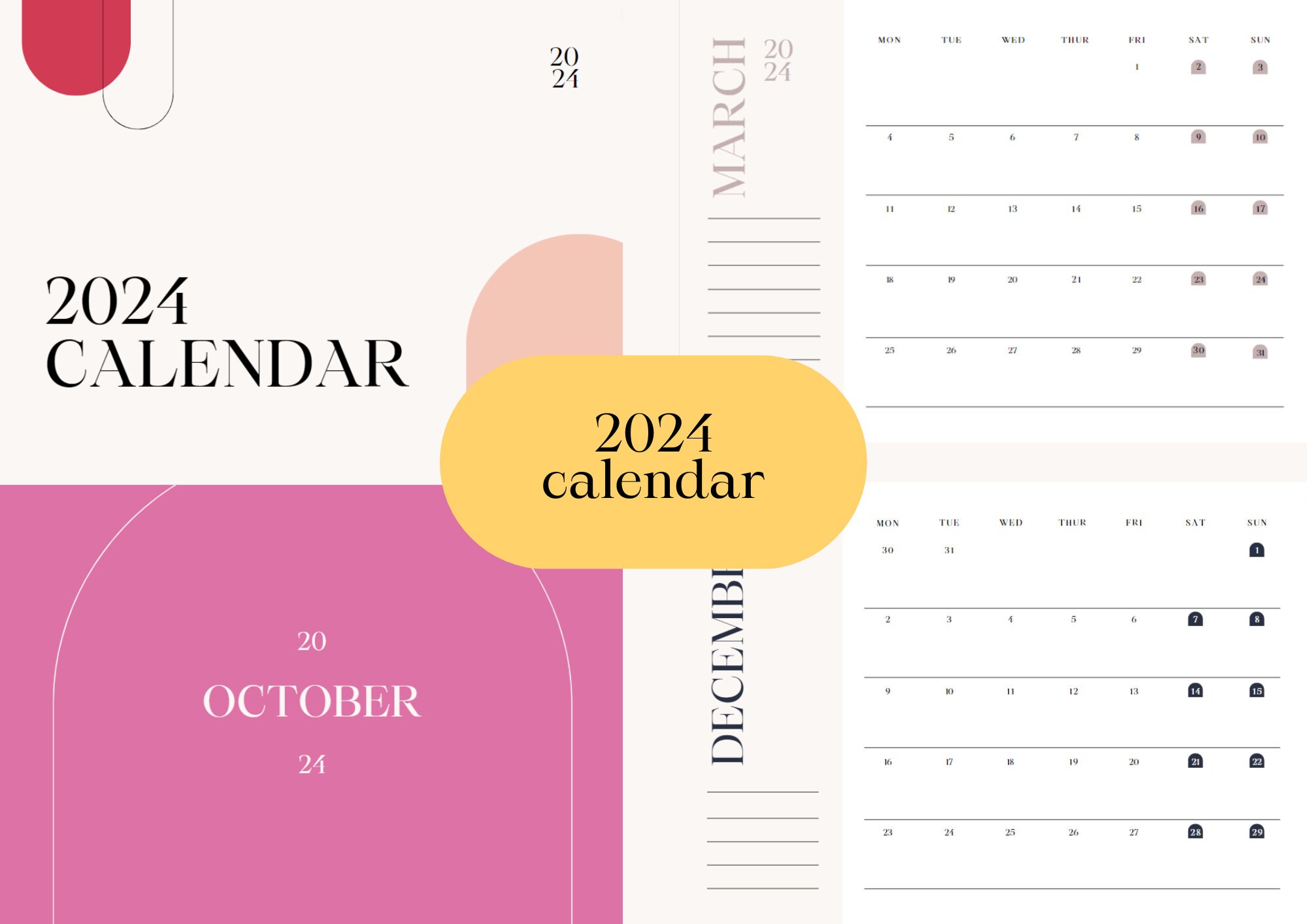 Printable Blank Calendar Earthtones
