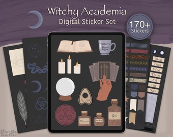 Witchy Academia Digital Sticker Set | Witchcraft PNGs for GoodNotes & Digital Planners