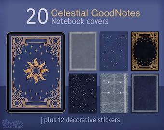 Stargazer | Celestial Digital Notebook Covers in PNG for GoodNotes & Digital Planners