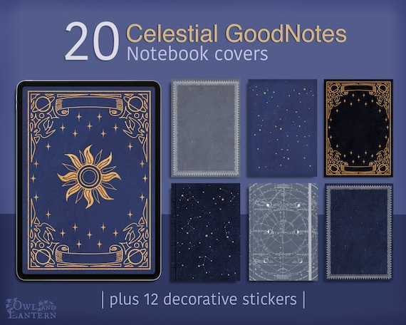 Stargazer | Celestial Digital Notebook Covers in PNG for GoodNotes & Digital Planners