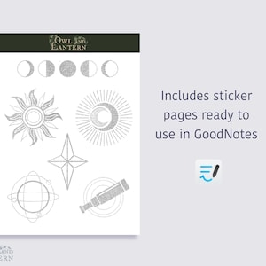 Stargazer | Celestial Digital Notebook Covers in PNG for GoodNotes & Digital Planners image 8