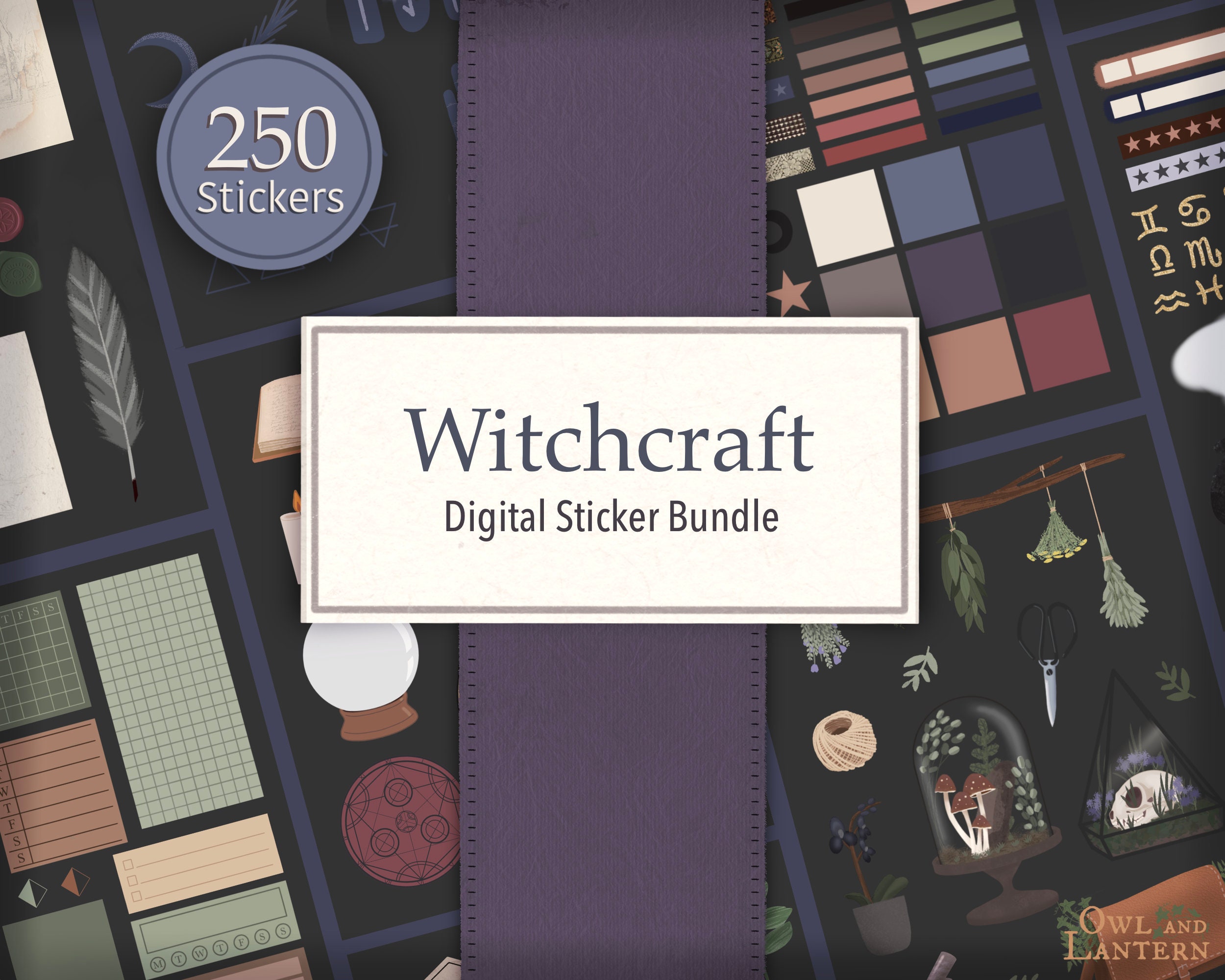 Witchy Digital Sticker Pack, Spiritual Stickers for Witchy Planner, Tarot  Card Goodnotes Stickers 