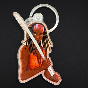 Michonne Keychain | TWD Inspired Fanmade Walking Zombies Samurai Keychain