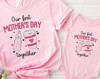 Première tenue assortie personnalisée pour la fête des Mères : chemise pour maman et bébé