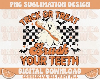 Retro Halloween Dentist PNG: Spooky Dental Design (Digital Download)