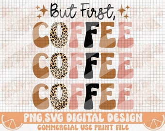 Leopard Coffee PNG SVG: Retro Coffee Lover Design (Digital Download)