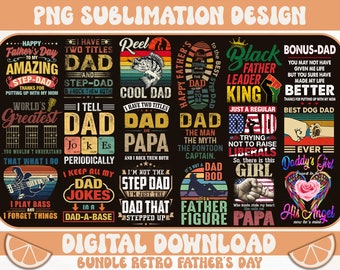 Retro Dad PNG Bundle: Father's Day Sublimation Designs (Digital Download)