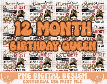 Geburtstagskönigin Leopard PNG Bundle (Digitaler Download)