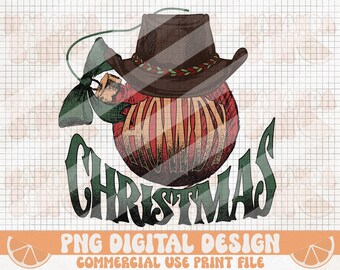 Howdy Weihnachten PNG, Western Weihnachten Png, Vintage Weihnachten Png, Land Weihnachten Png, Happy Holidays Png, Weihnachten Sublimation Design