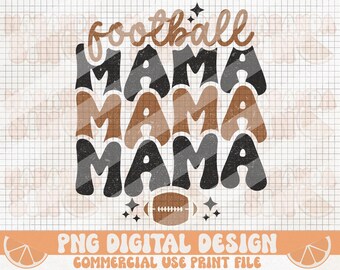 Retro Football Mama PNG: Staplad design (digital nedladdning)