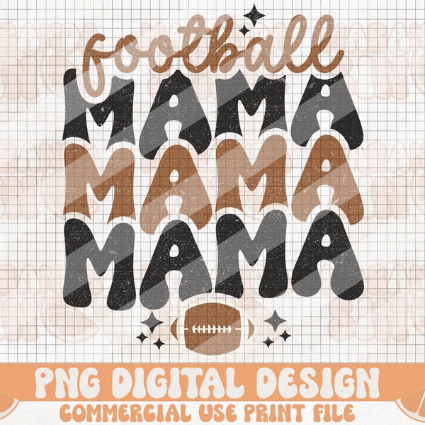Mamá futbolista retro PNG: Diseño apilado (Descarga digital)