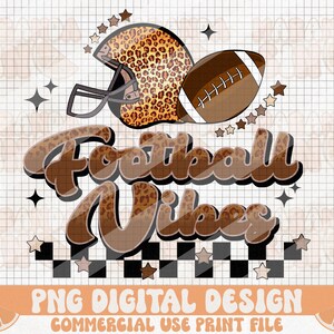 Retro Leopard Fotbollsvibbar PNG: Sublimeringsdesign för matchdagen (digital nedladdning) bild 1