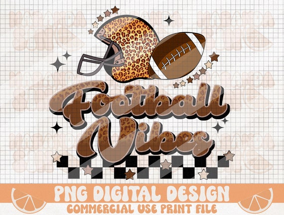 Retro Leopard Football Vibes PNG: Game Day Sublimation Design (Digital Download)
