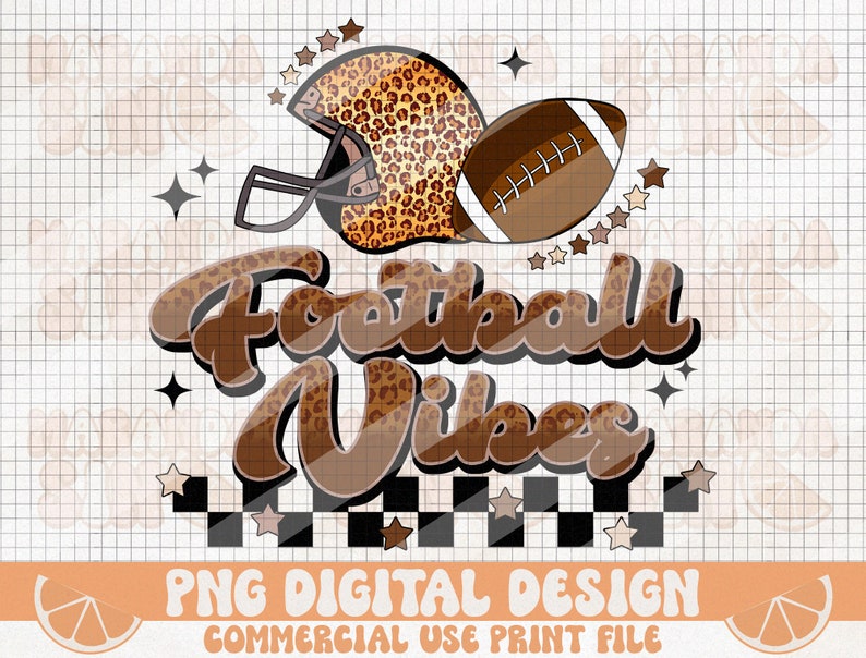 Retro Leopard Fotbollsvibbar PNG: Sublimeringsdesign för matchdagen (digital nedladdning) bild 1