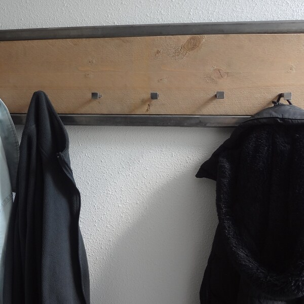 Steel and Wood Industrial Coat Rack Etsy
