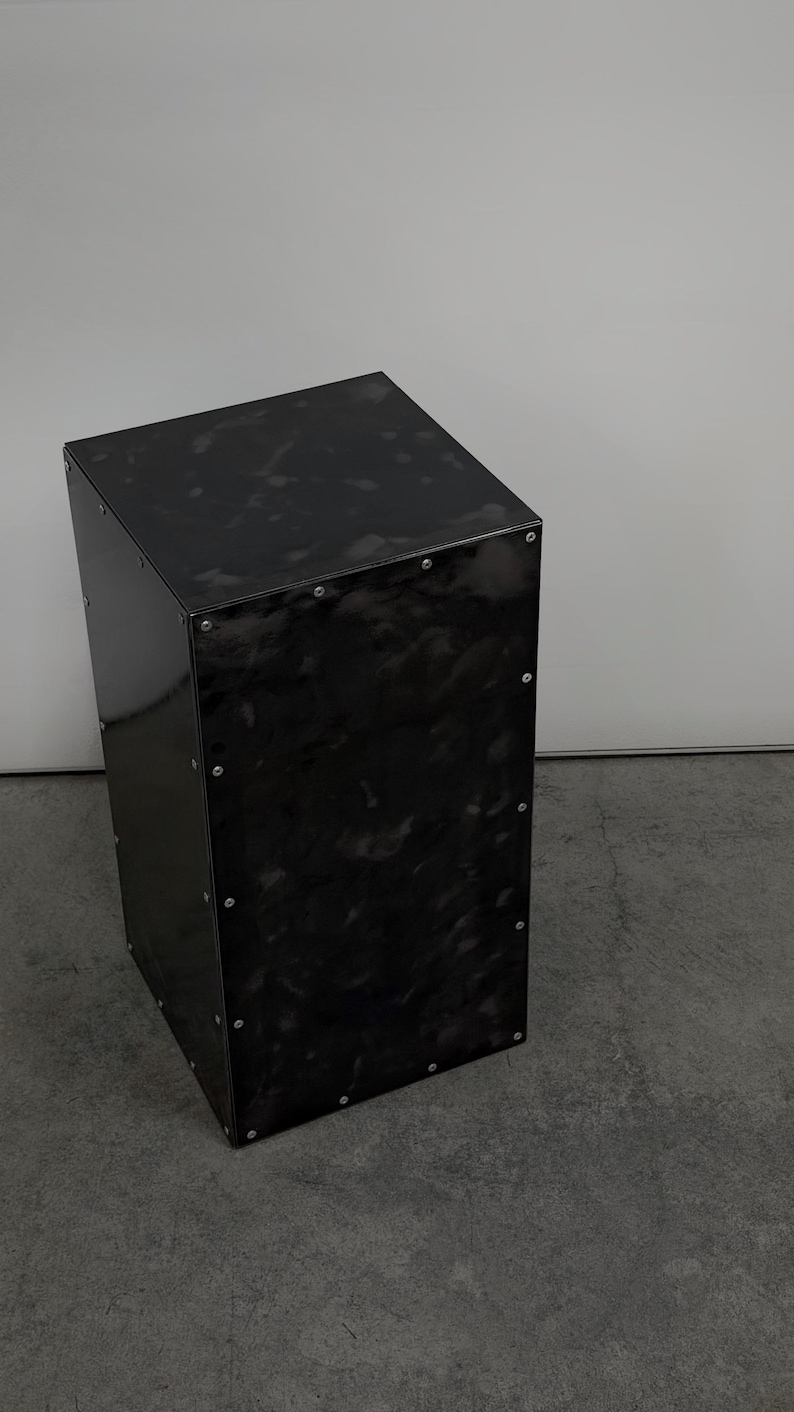 Handmade Raw Steel Industrial End Table: Modern Metal Nightstand image 5