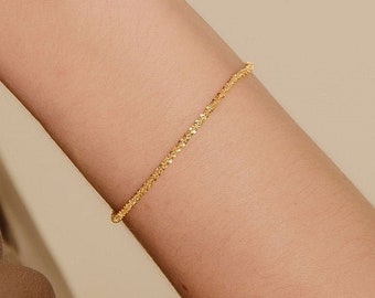Bracelet Luna Dainty, plaqué or, argent sterling 925, cadeau pour elle