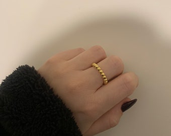 Zuri Beaded Gold Or Silver Ring, 925 Sterling Silver, Stackable Ring, Stacking Ring, Gift For Her