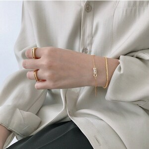 Luna Dainty Bracelet, Gold Plated, 925 Sterling Silver, Gift for Her image 5