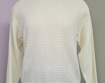 Vintage White Pullover Sweater Made in the USA