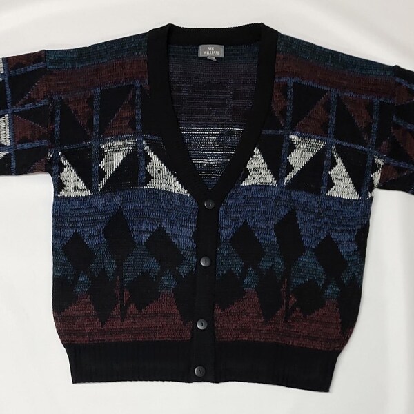 Vintage ~ Sir William ~ Multicolor ~ Large ~ Cardigan ~ Sweater ~ Hipster ~ 90s