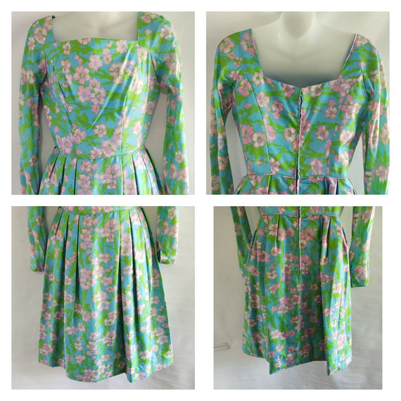 Vintage ~ 50s/60s ~ Pure Shantung Silk ~  Floral … - image 3